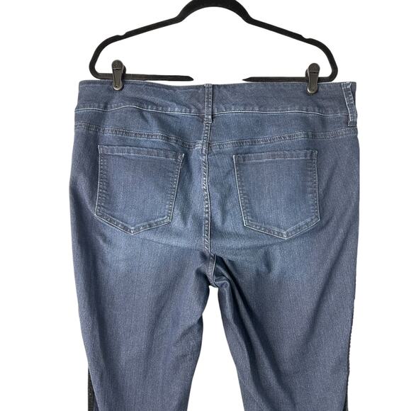 Torrid Jeans Womens Size 20R High Rise Tuxedo Stripe Super Stretch Jegging - Picture 6 of 16